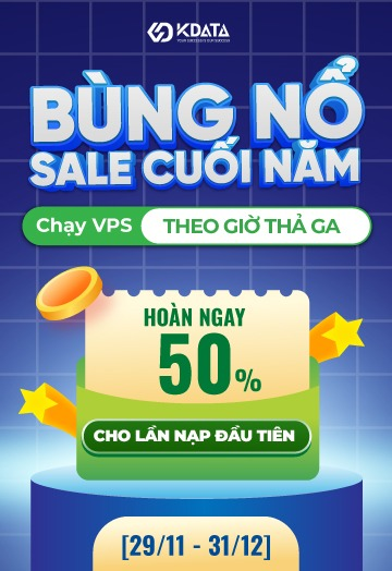 KDATA khuyến mãi VPS theo giờ hoàn tiền 60%