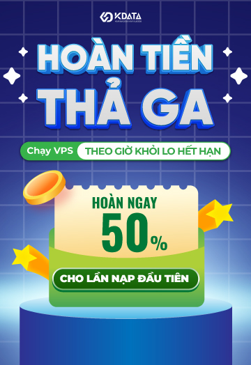 KDATA khuyến mãi VPS theo giờ hoàn tiền 60%