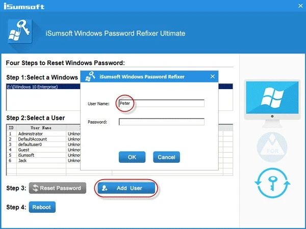 Lấy lại quyền Admin Win 10 bằng iSumsoft Windows Password Refixer