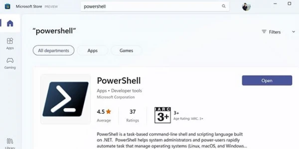 Cài đặt hoặc cập nhật PowerShell qua Microsoft Store