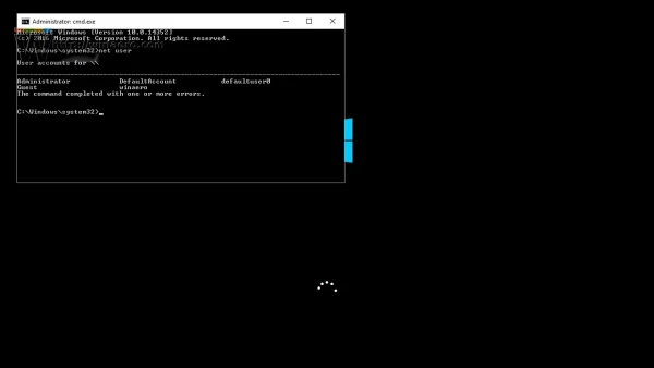 Truy cập vào Command Prompt và xem danh sách tài khoản